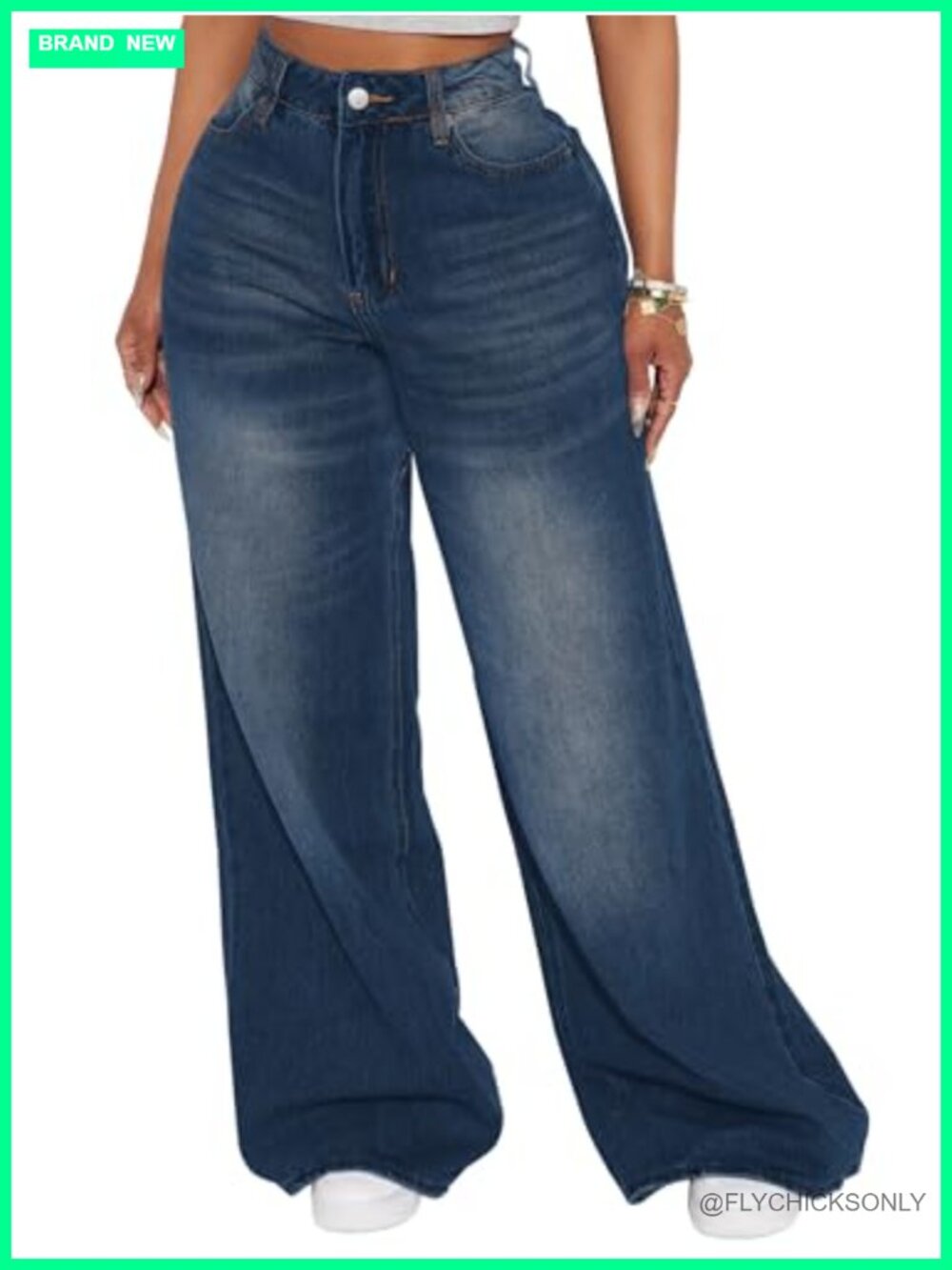 High Waisted Wide Leg Straight Leg Jeans Loose Boyfriend Denim Pants